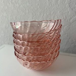 Set of Vintage Arcoroc Pink Glass Bowls